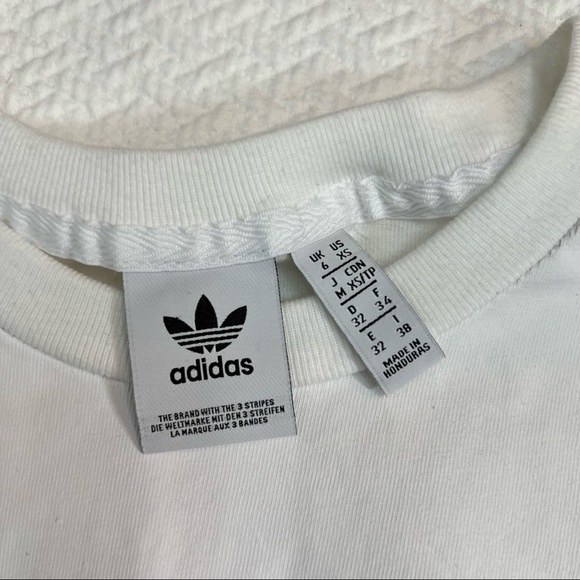 𝅺NWOT Adidas Originals LGR Logo Tee White Cropped Size XS - Picture 8 of 13